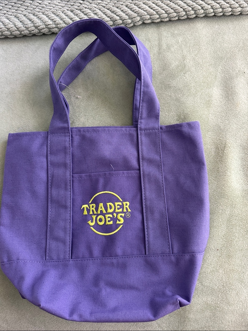 Trader Joe's Purple Canvas Mini Tote Bag
